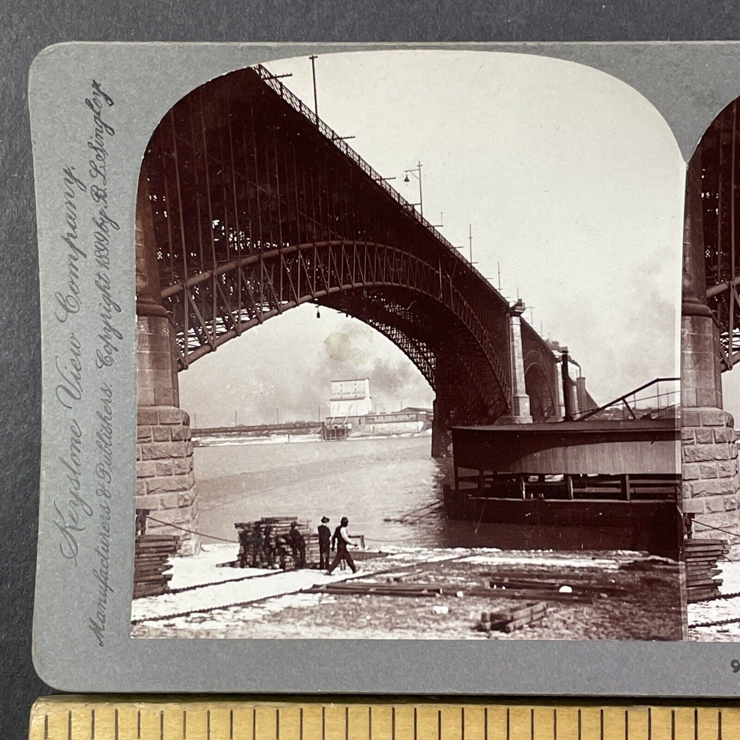 Dock Workers in St. Louis Missouri Stereoview Longshoremen Antique c1899 Y989