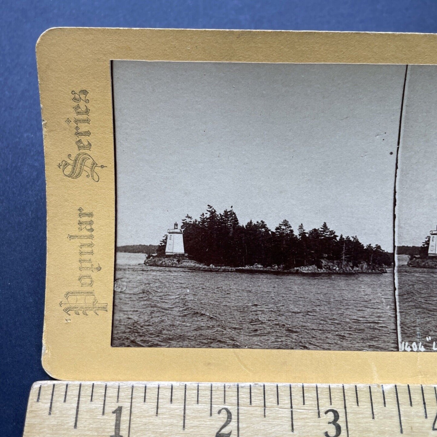 Antique 1870s Lyndoch Lighthouse Wellesley Island NY Stereoview Photo Card P2482