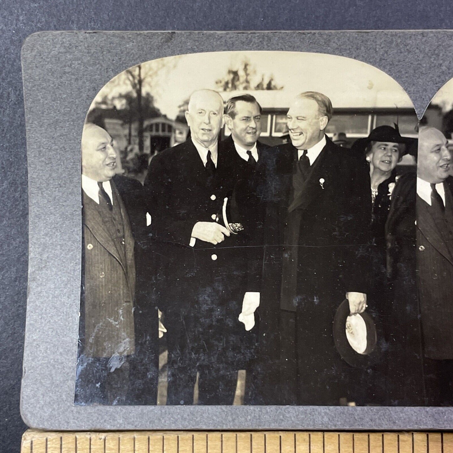 Police Chief Patrick J. Flanagan Stereoview Greenwich CT Antique c1933 X2779