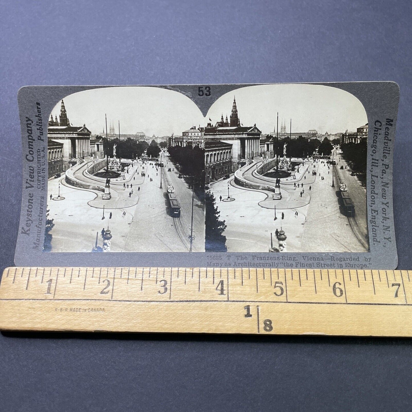 Antique 1910s City Center Vienna Austria Stereoview Photo Card P2734