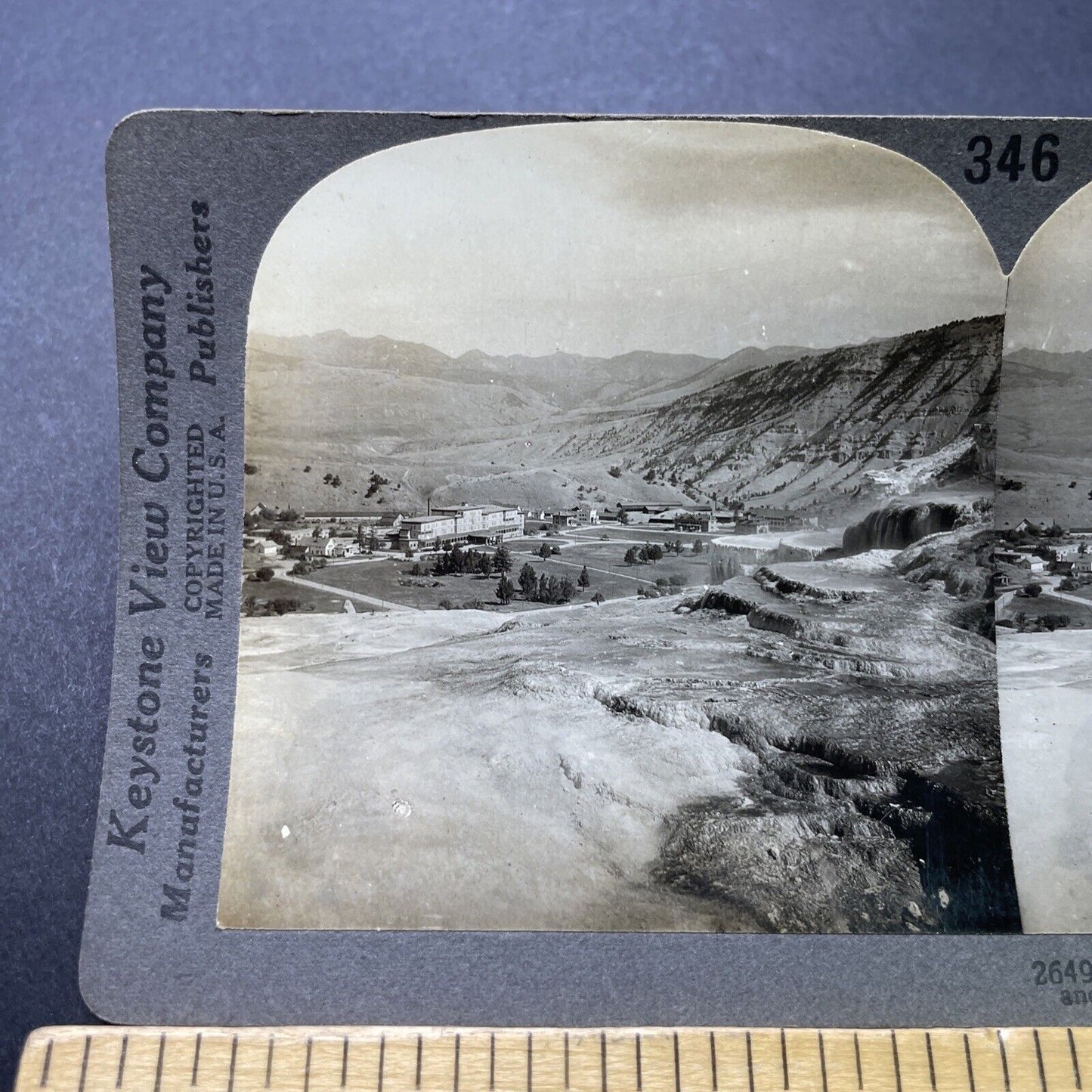 Antique 1920s Mammoth Springs Hotel Yellowstone Stereoview Photo Card P3184