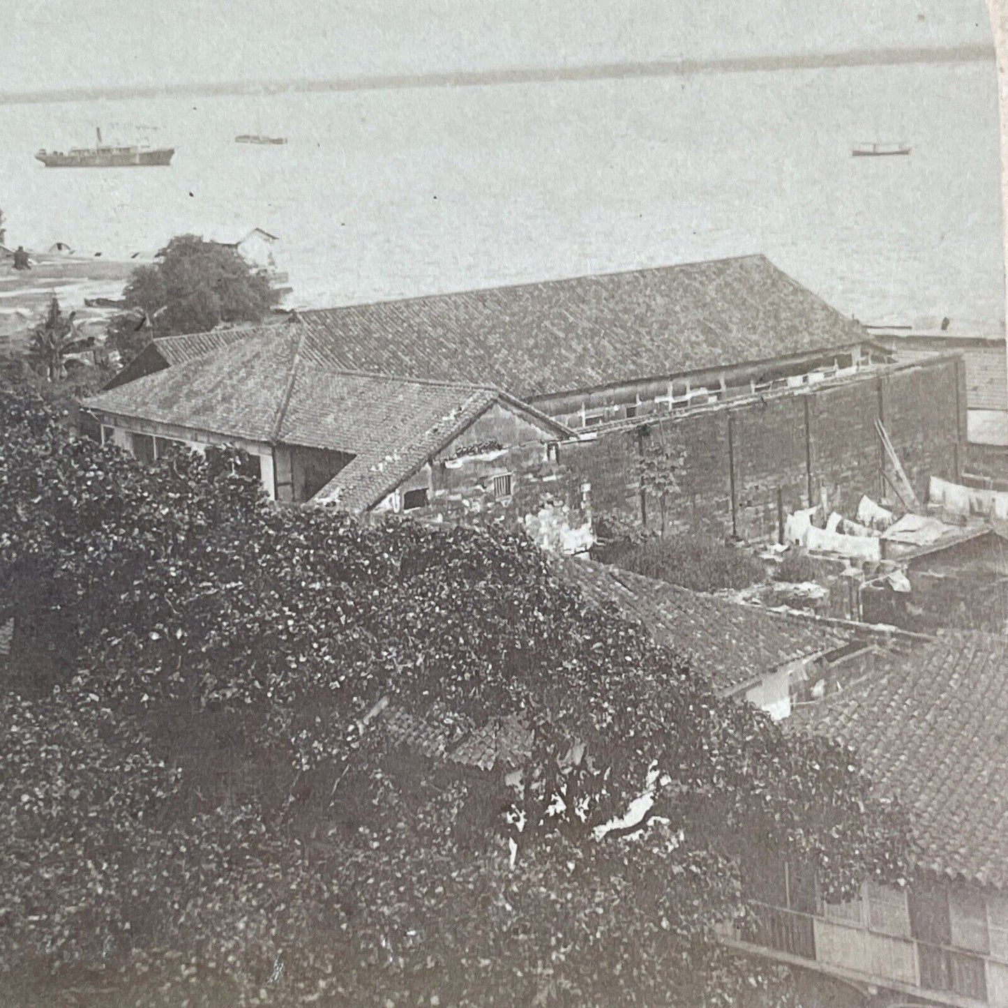 Shelling Damage Manila Bay Stereoview Spanish-American War Antique c1901 Y411