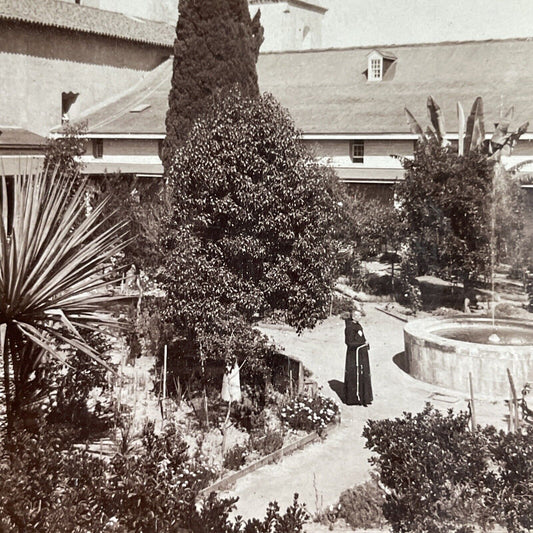 Antique 1903 Mission Church Santa Barbara California Stereoview Photo Card P3525