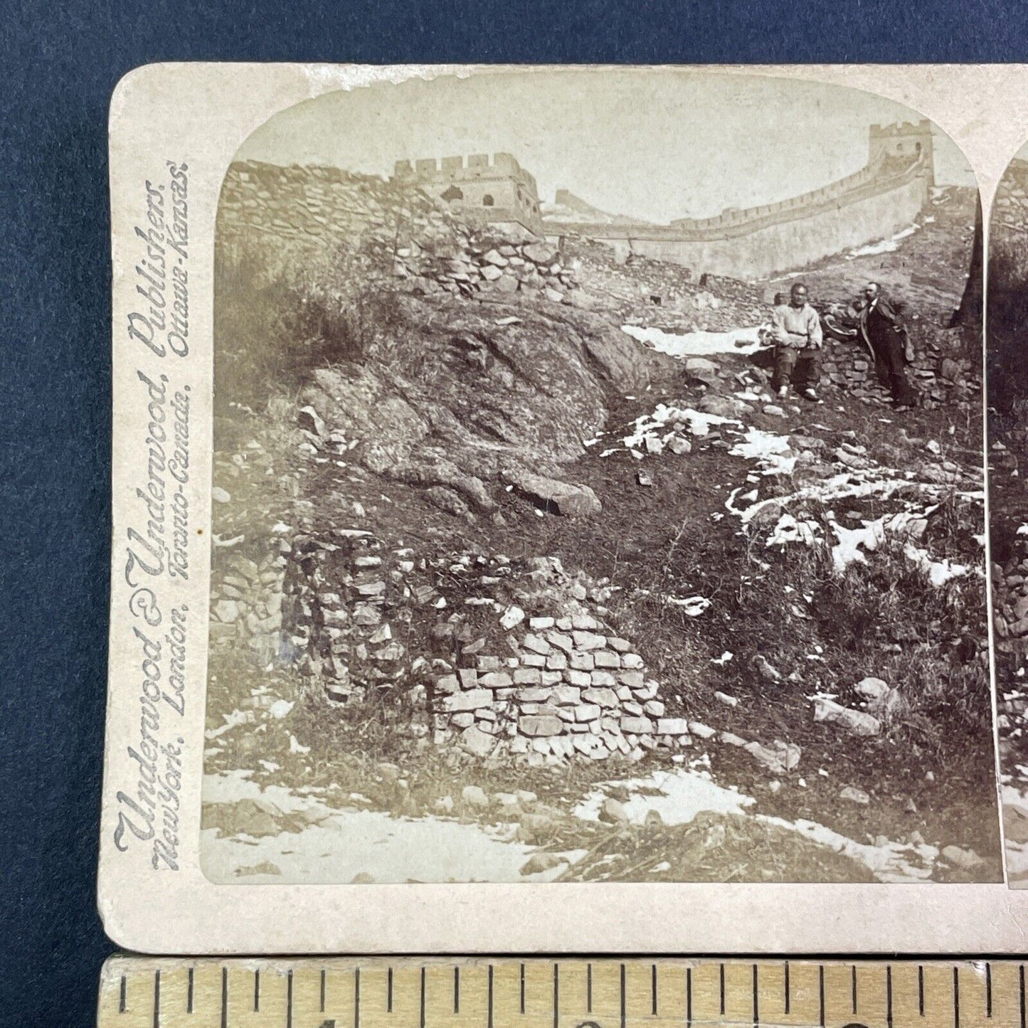 The Great Wall Of China Near Beijing Stereoview Underwood Antique c1902 X3105