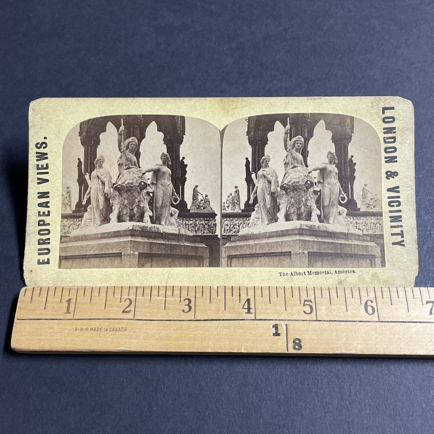 Antique 1870s Albert Memorial Kensington Gardens Stereoview Photo Card P4538