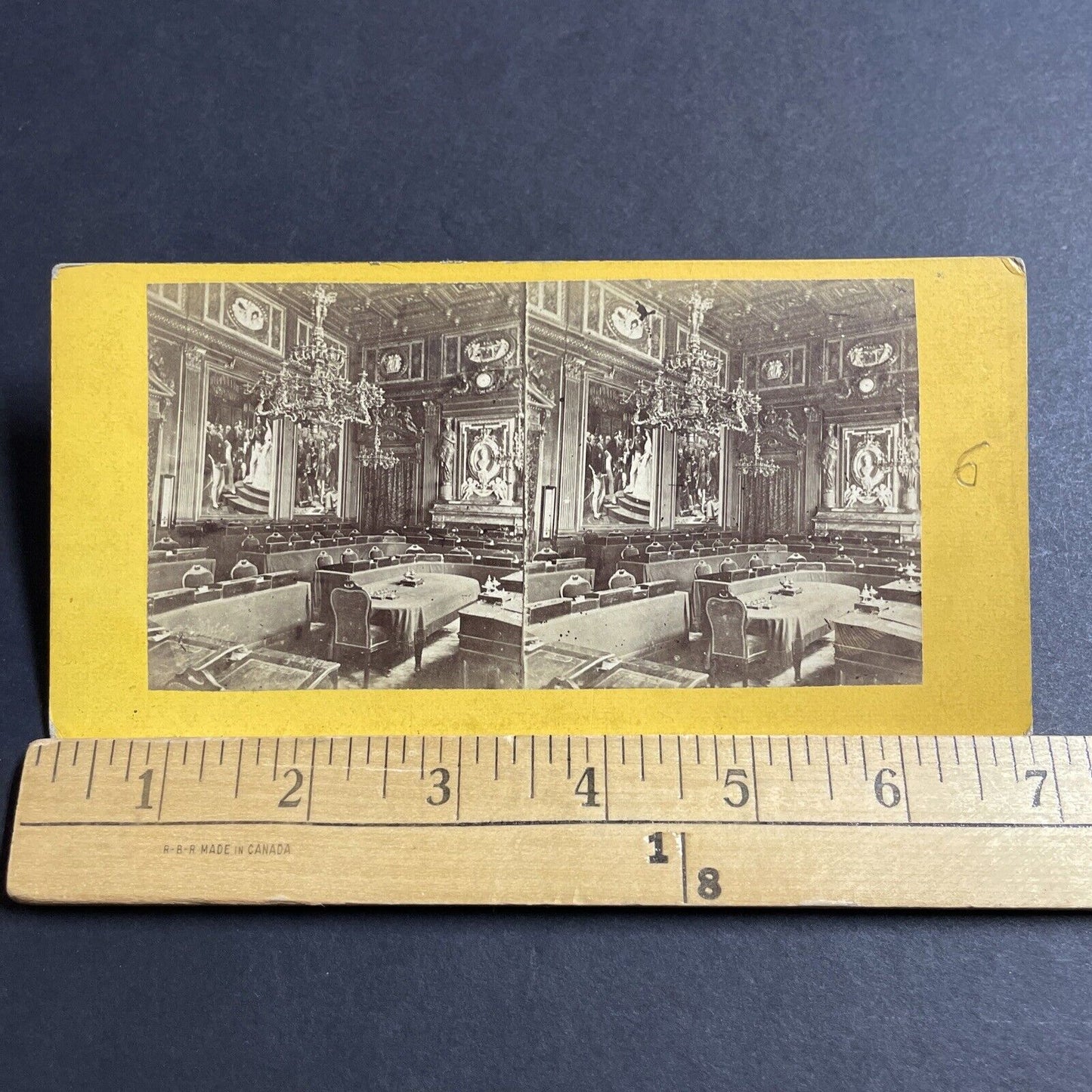 Antique 1870s Luxembourg Palace Seines Room Paris Stereoview Photo Card P5525