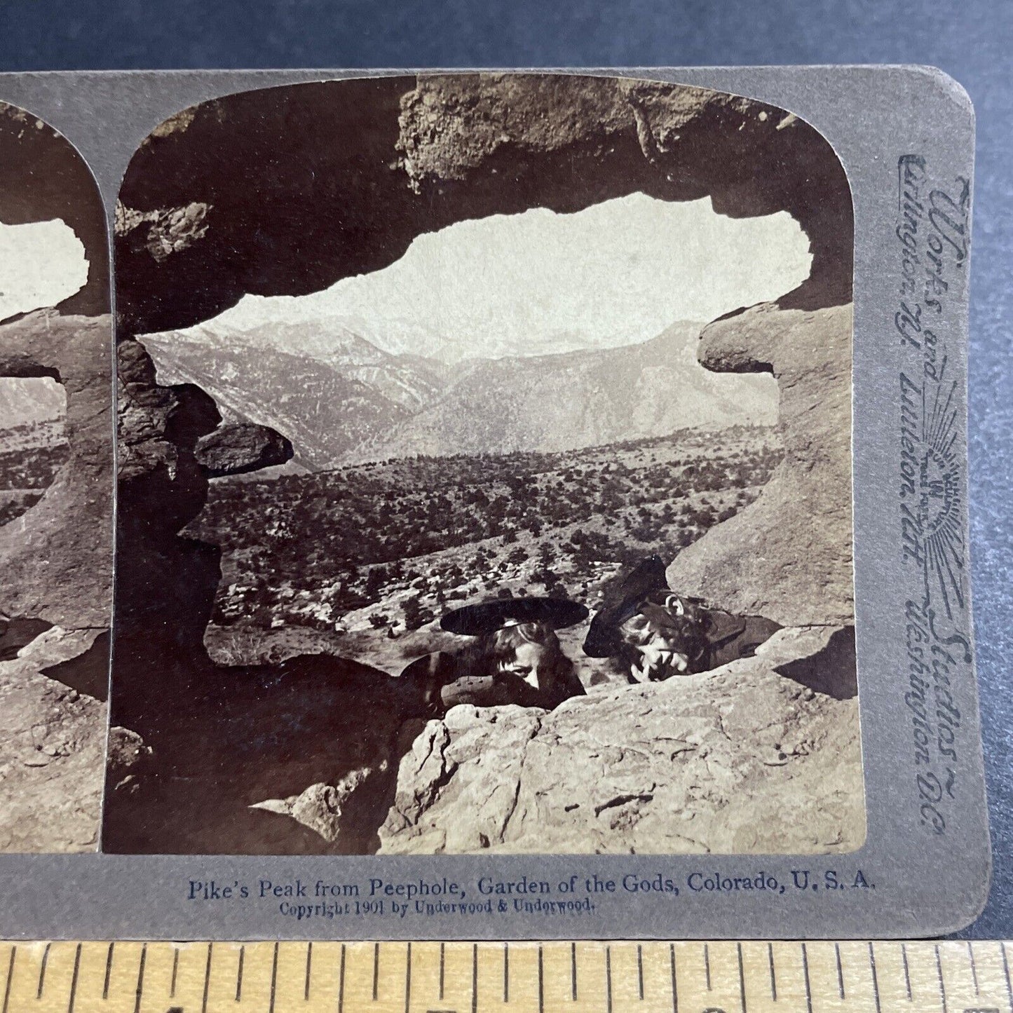 Antique 1901 Pikes Peak Garden Of Gods Colorado Stereoview Photo Card P5215