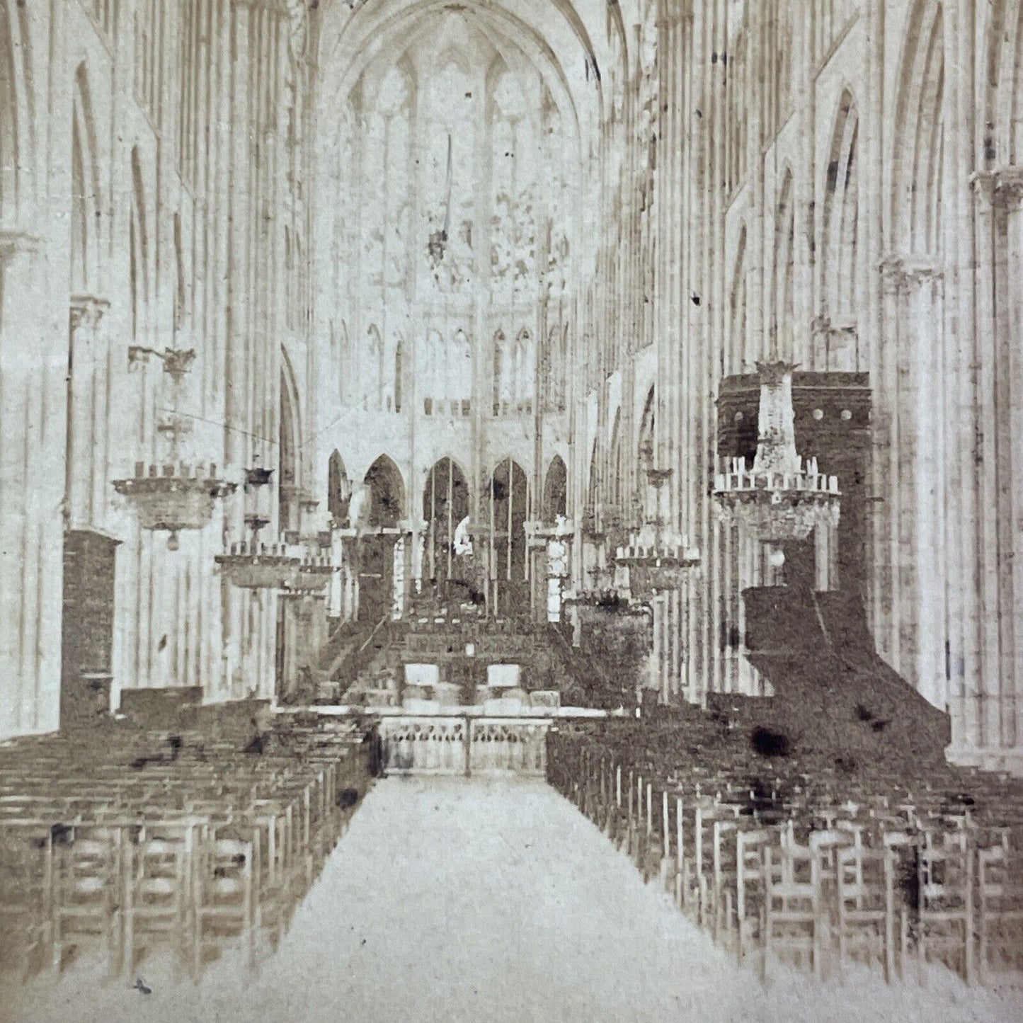 Basilica of Saint-Denis France Stereoview Veuve Vagneur Antique c1878 X3843