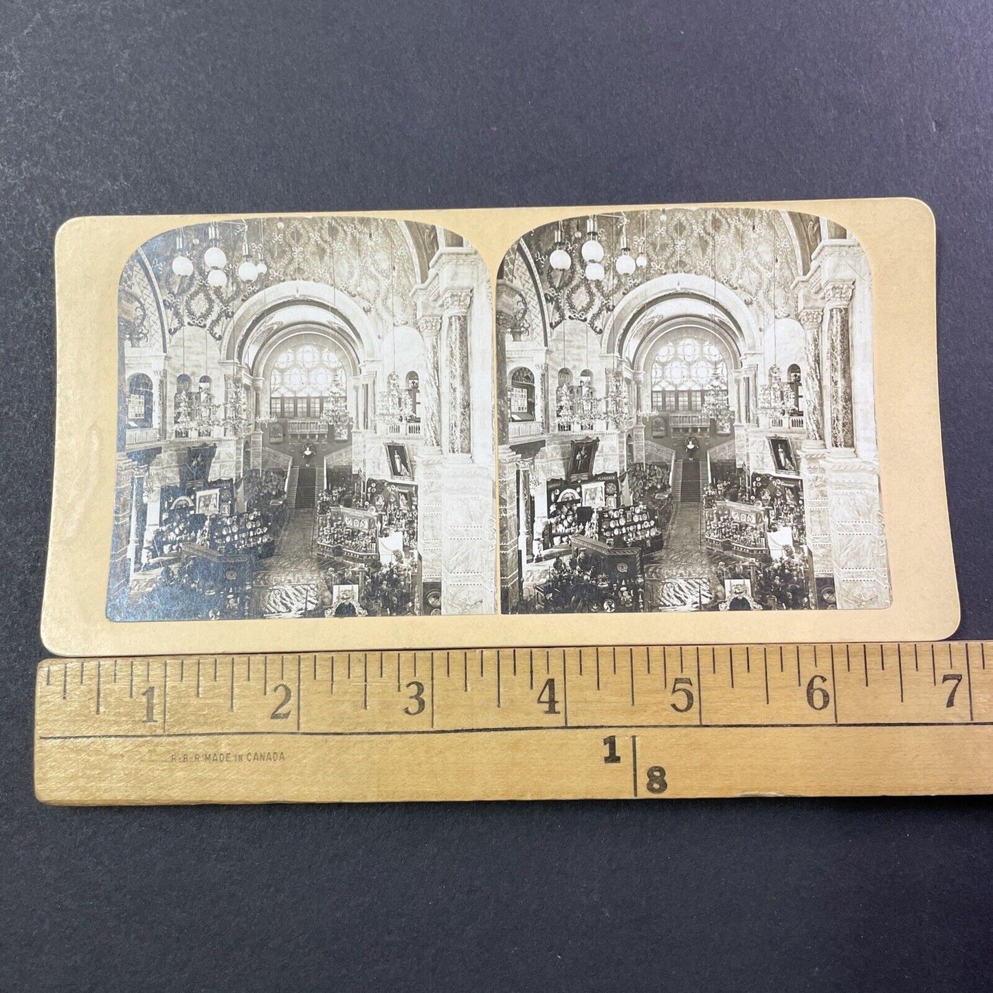 Royal Italian Pavilion Stereoview Paris France Photo Card Antique 1900 X848