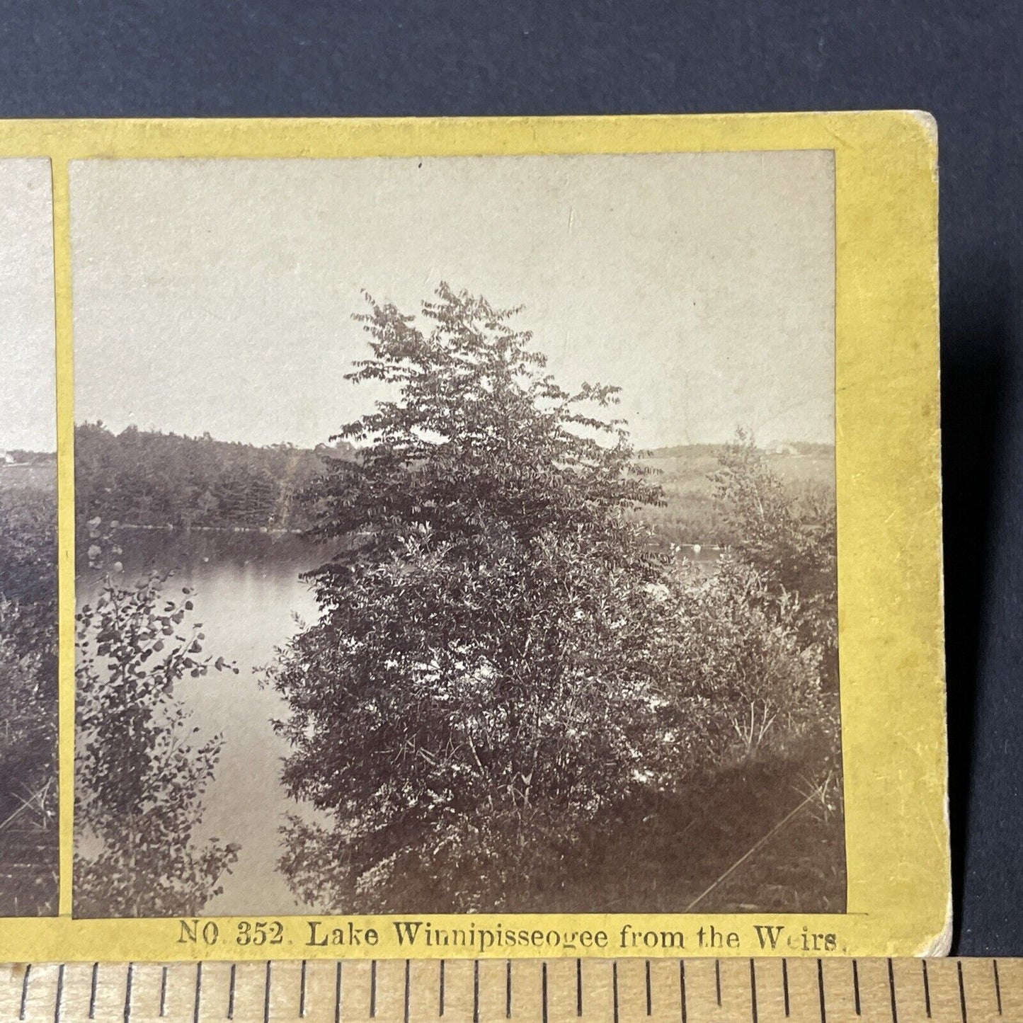 Antique 1870s Lake Winnipesaukee New Hampshire Stereoview Photo Card V1838