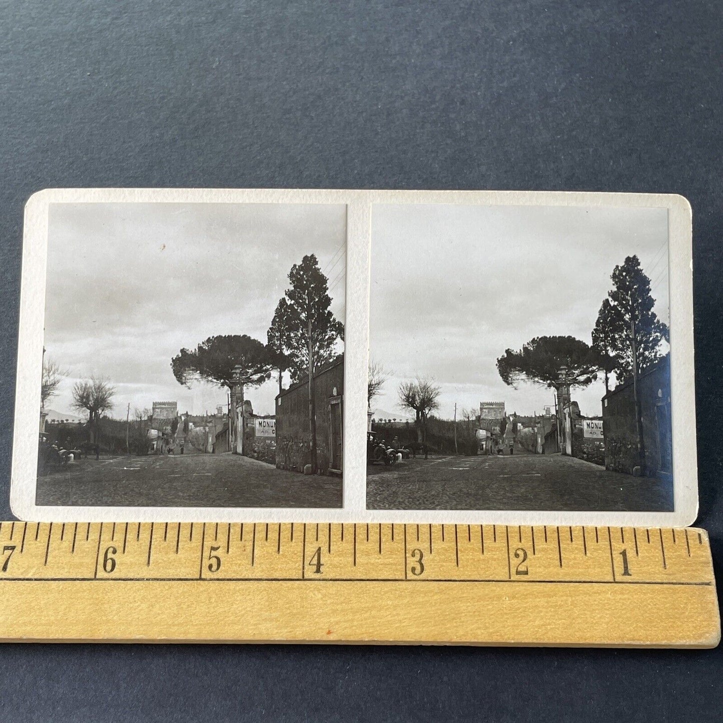 Antique 1925 Marcus Licinius Crassus Rome Italy OOAK Stereoview Photo Card P3272