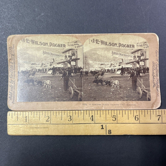 Dawson City Gold Mining Boom Town Stereoview Yukon Canada Antique c1900 X1237