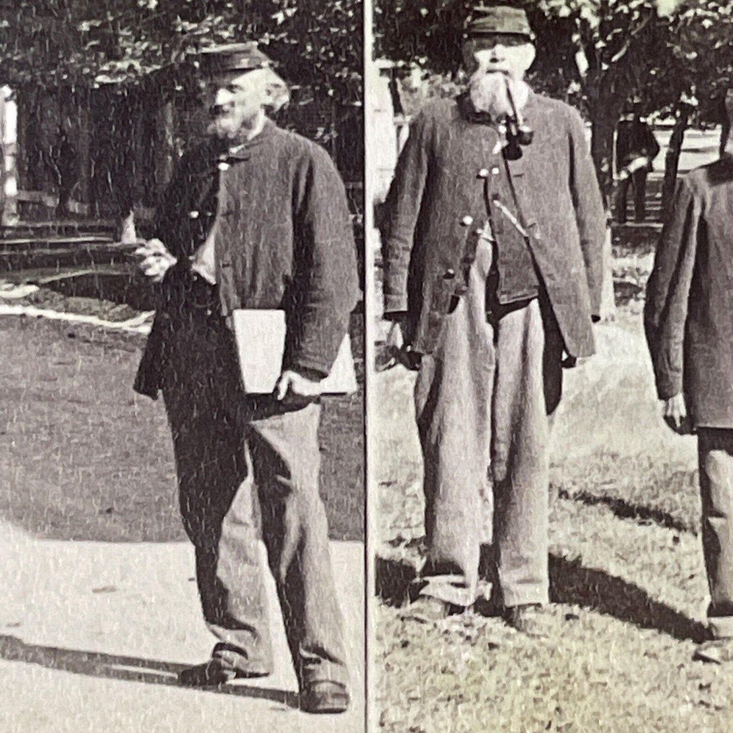 Union Civil War Veterans in Uniform Stereoview Dayton Ohio c1884 X3850