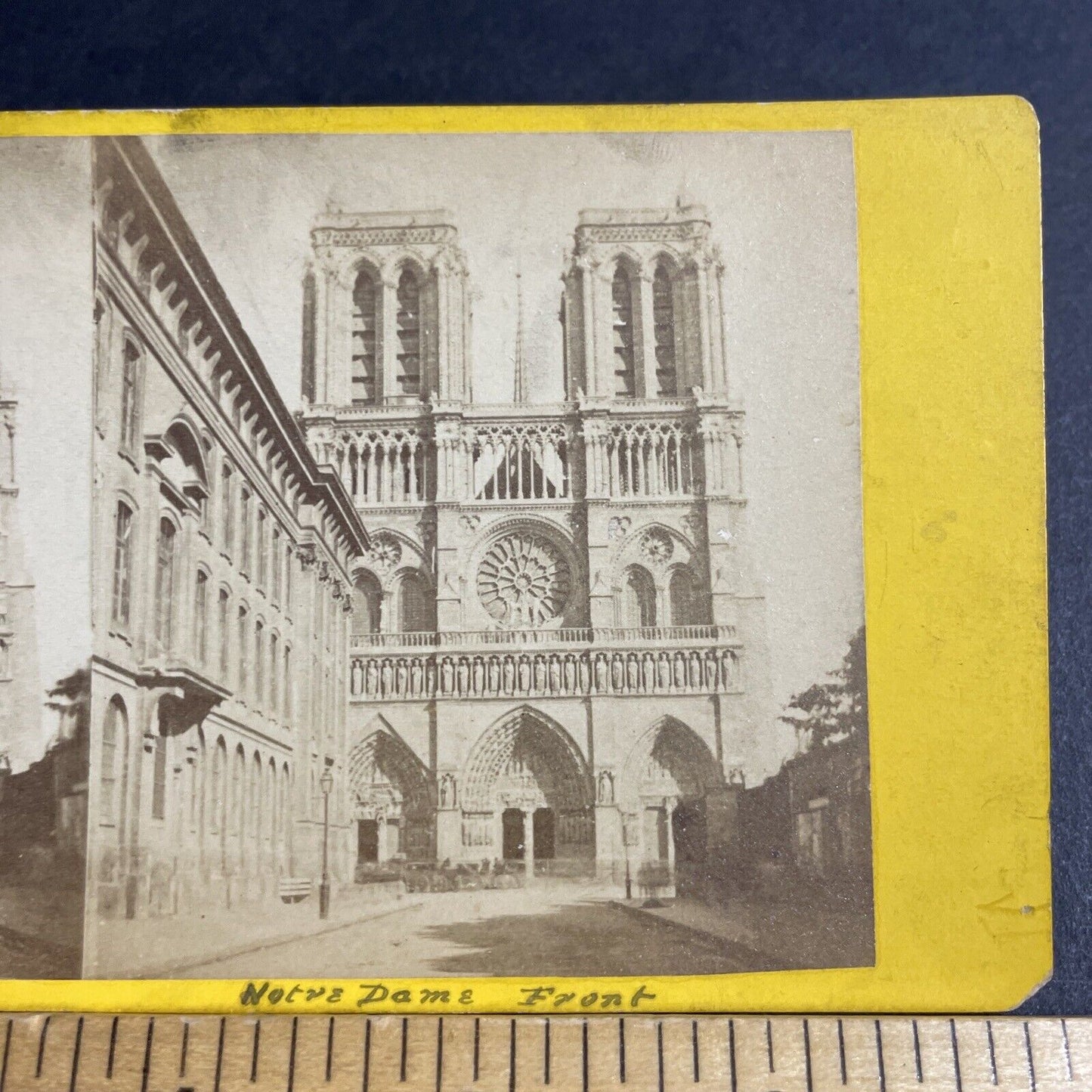 Antique 1870s Notre Dame Church Cathedral Paris Stereoview Photo Card P4198