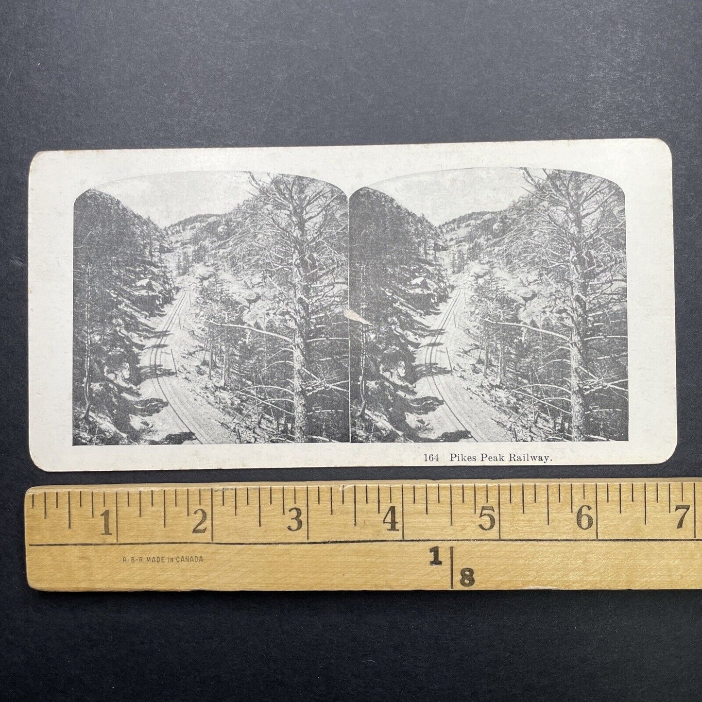 Antique 1910 Pikes Peak Railway Colorado Stereoview Photo Card P580-111