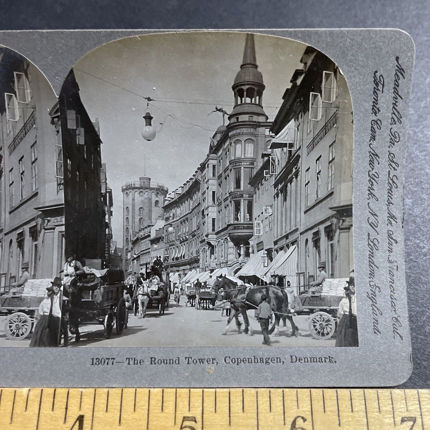 Antique 1901 The Main Street In Copenhagen Denmark Stereoview Photo Card P5127