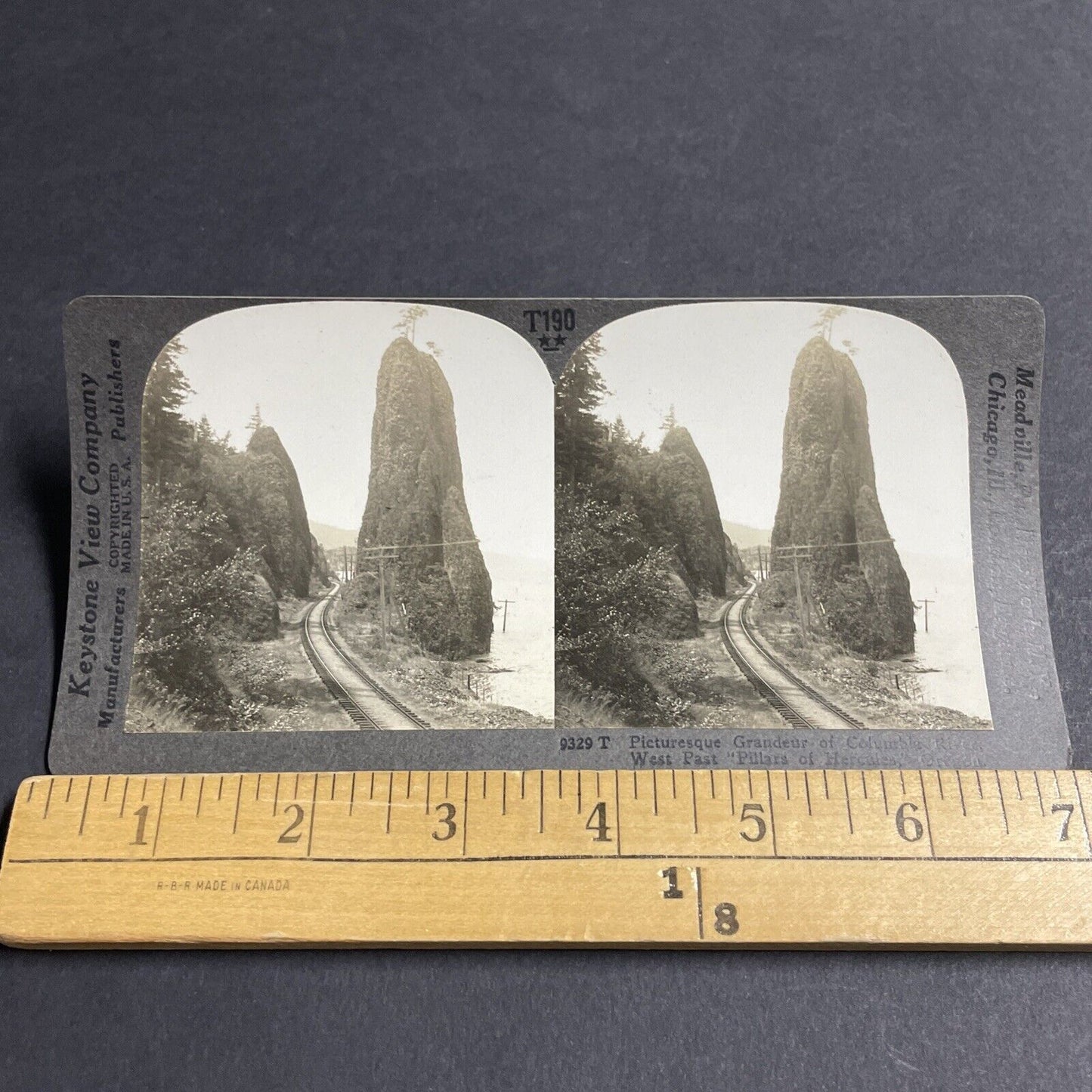 Antique 1910s Railroad Along Columbia River Oregon Stereoview Photo Card P4833