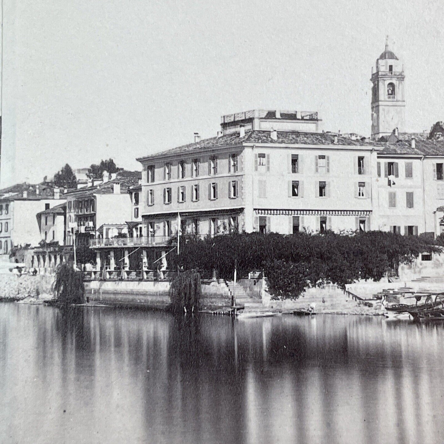 Bellevue Hotel Zurich Switzerland Stereoview Swiss Hotel Antique c1860 X3798