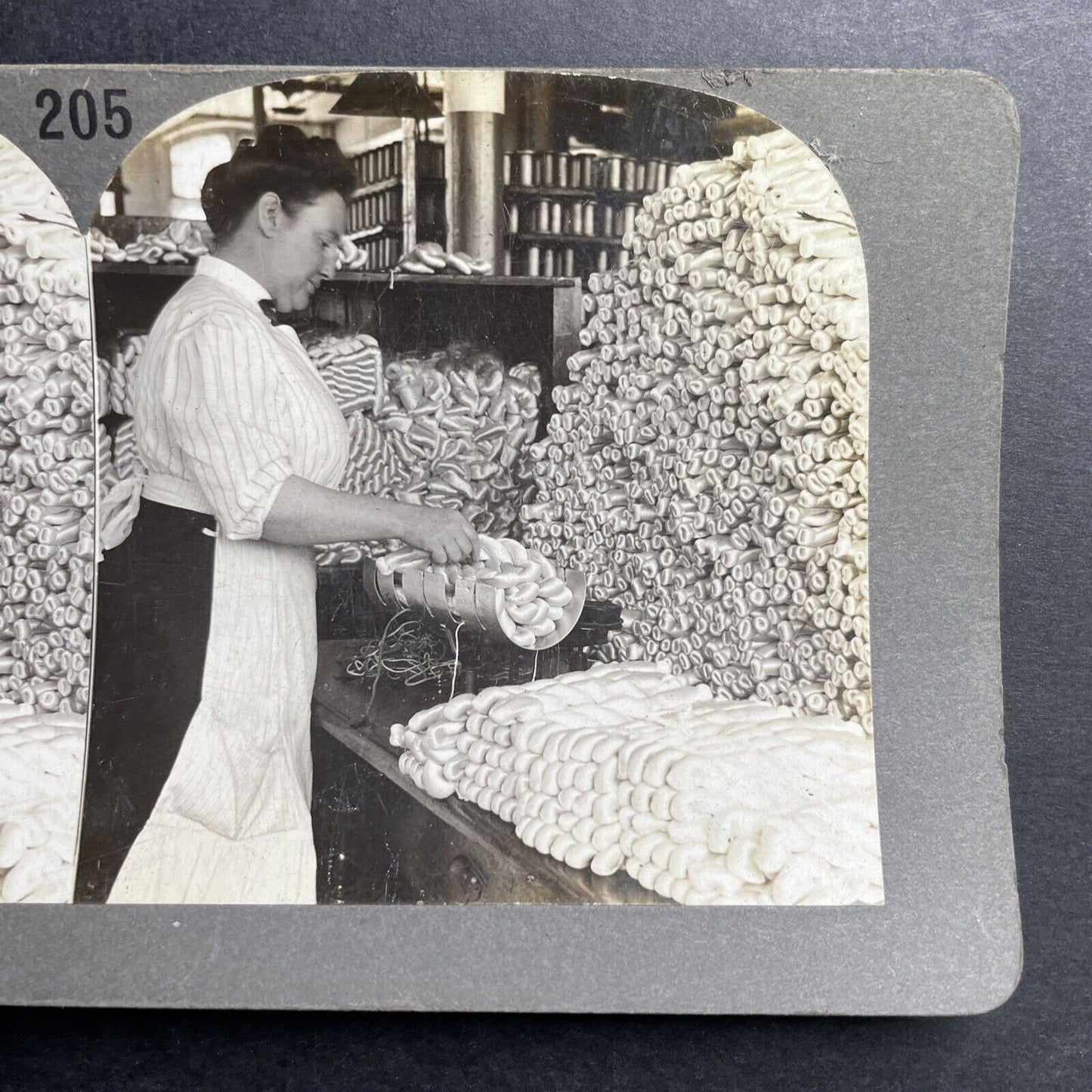 Antique 1914 Woman Makes Traditional Braided Bread Stereoview Photo Card P1508