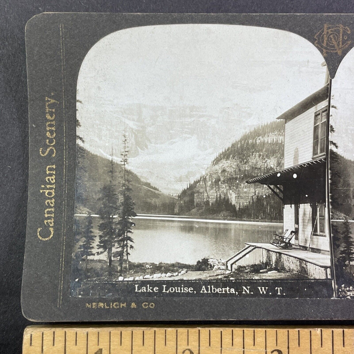 Rattenbury House Lake Louise Alberta Stereoview CPR Rail Views c1905 Y2123