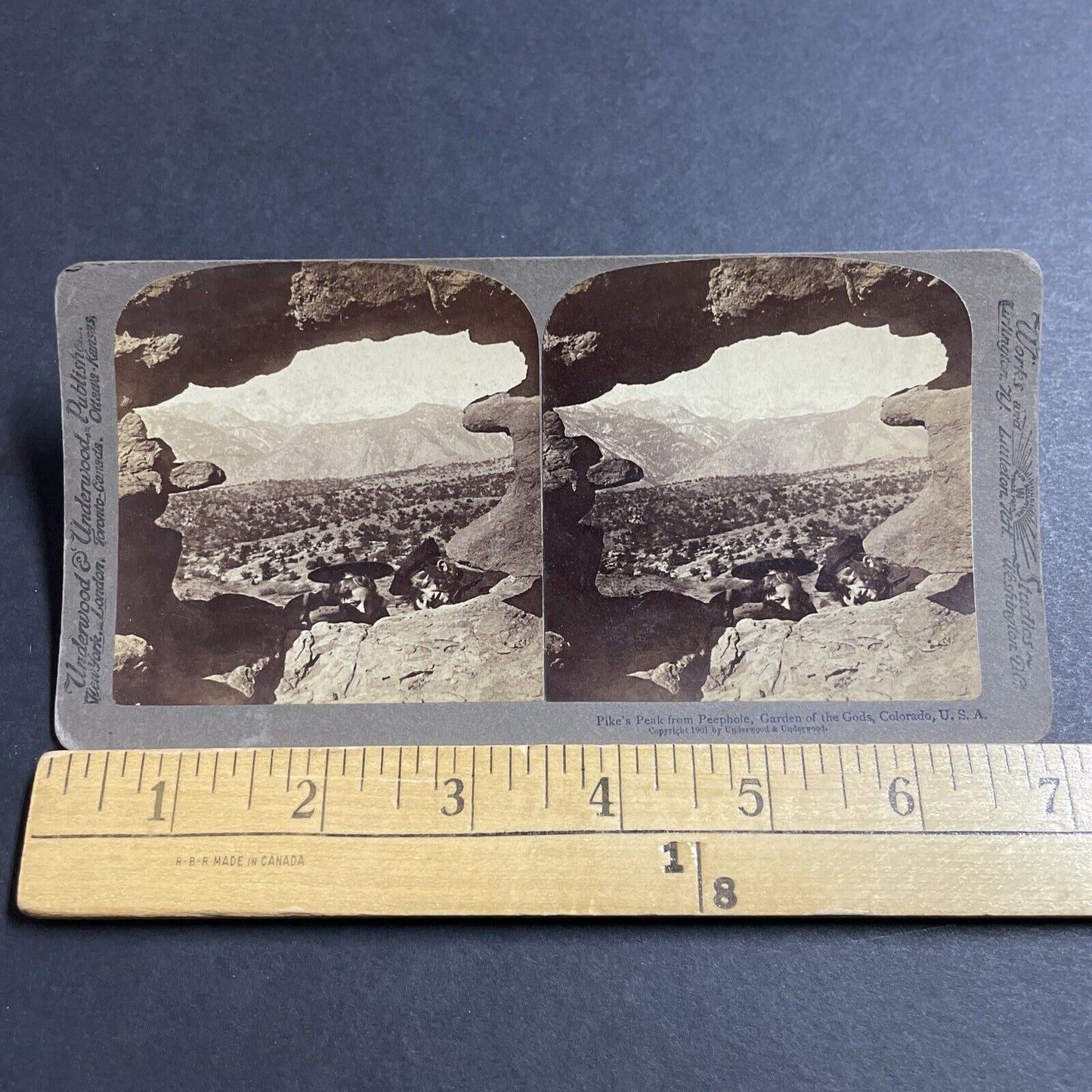 Antique 1901 Pikes Peak Garden Of Gods Colorado Stereoview Photo Card P5215