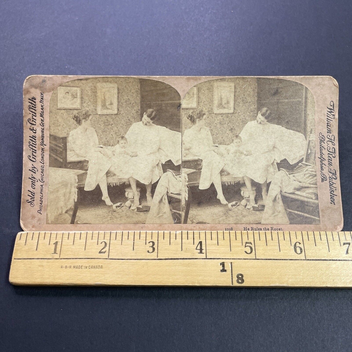 Antique 1880s Baby Keeps Parents Up At Night Stereoview Photo Card P3545