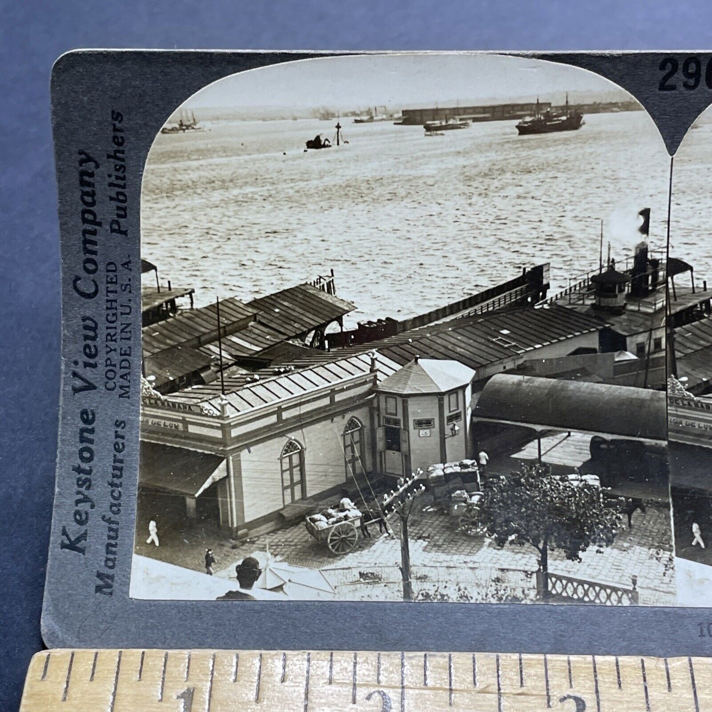 Antique 1911 USS Battleship Maine Sunk In Havana Cuba Stereoview Photo Card 2065