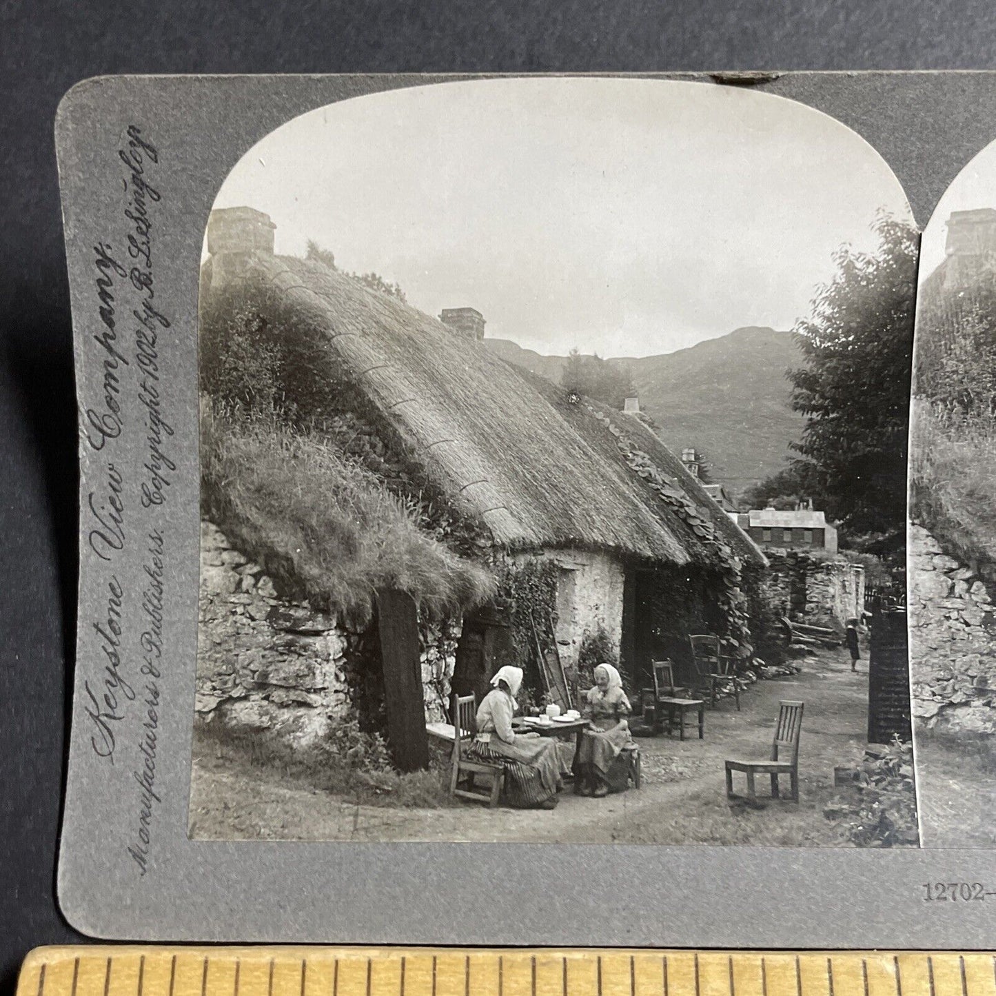 Antique 1902 Scottish Gaelic Women In Sctoalnd Stereoview Photo Card P5069