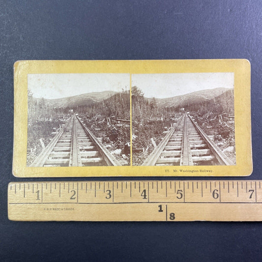 Mount Washington Cog Railway Stereoview New Hampshire Antique c1870s Y920