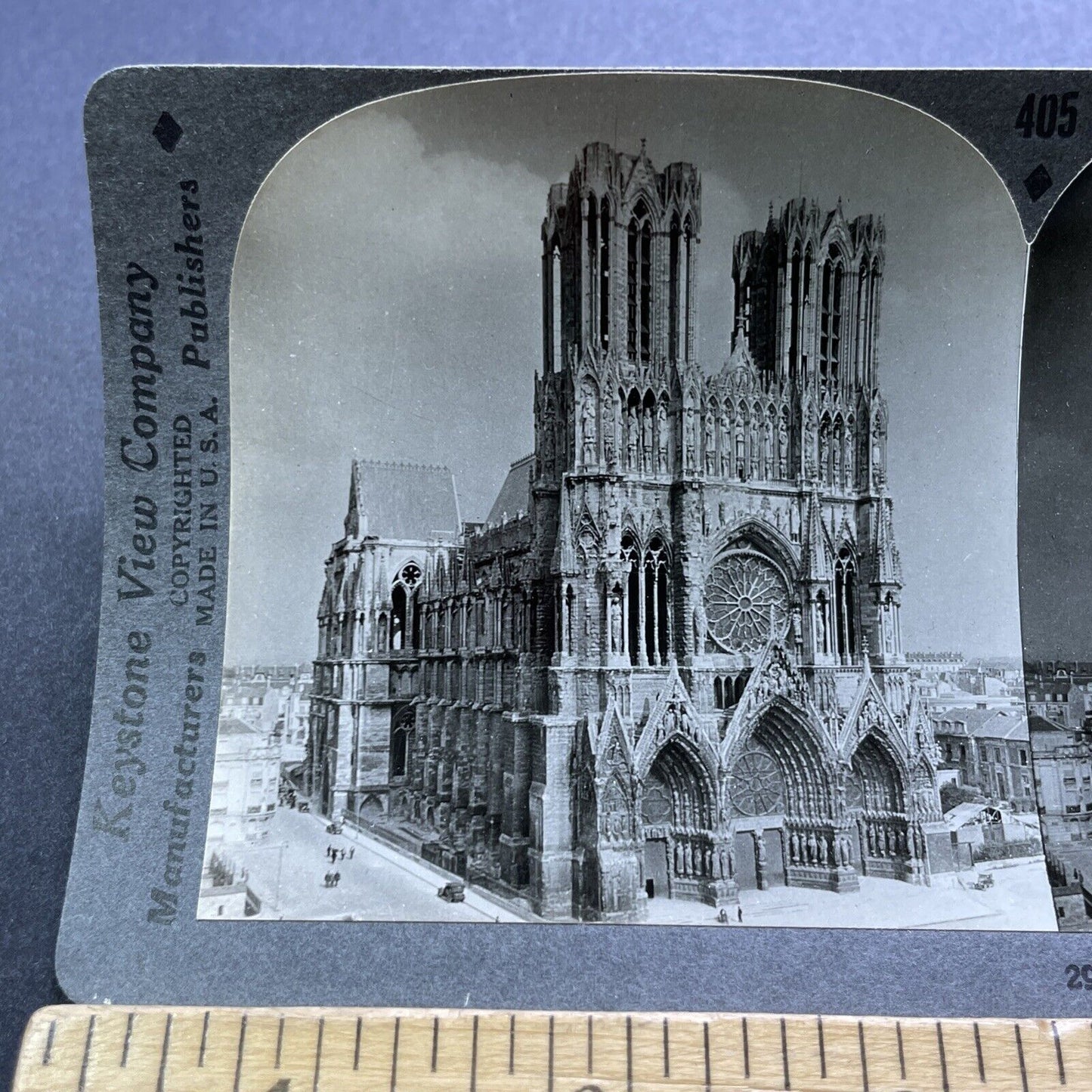 Antique 1920s Reims Church Cathedral France Stereoview Photo Card V2942