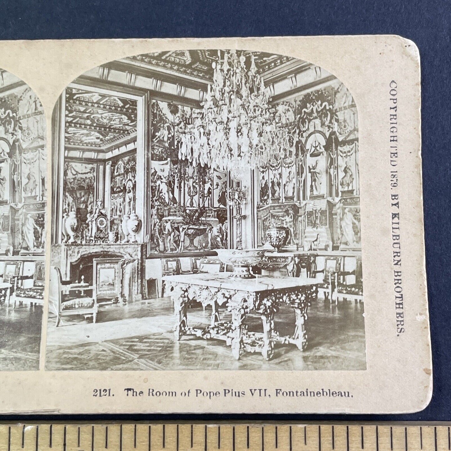 Pope Pius VII Room Fontainebleau Palace Stereoview France Antique c1879 X4163