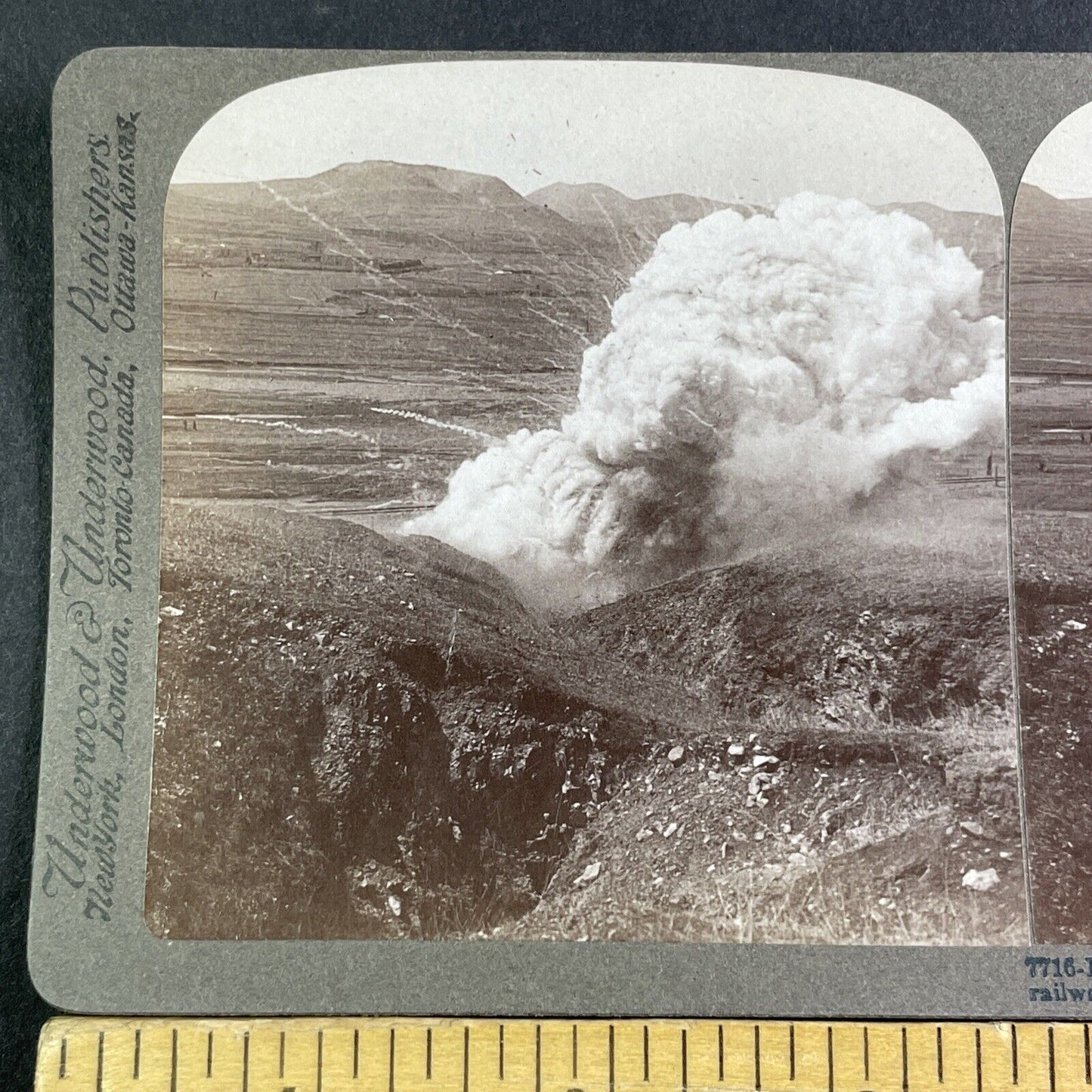 Russian Mines Explode Stereoview Russo-Sino War Antique c1905 X4198