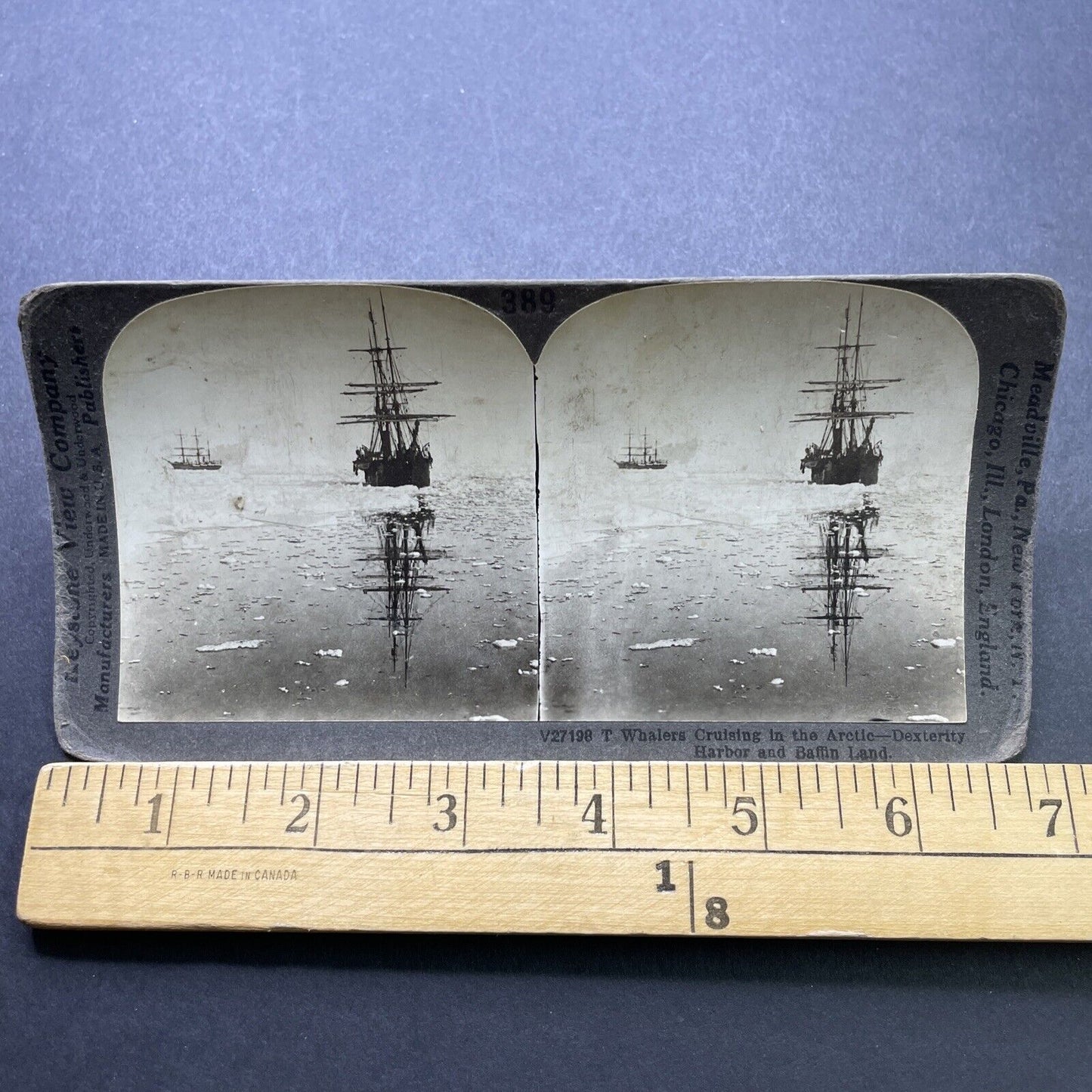 Antique 1902 Nova Zembla Ship Arctic Canada Stereoview Photo Card P2432