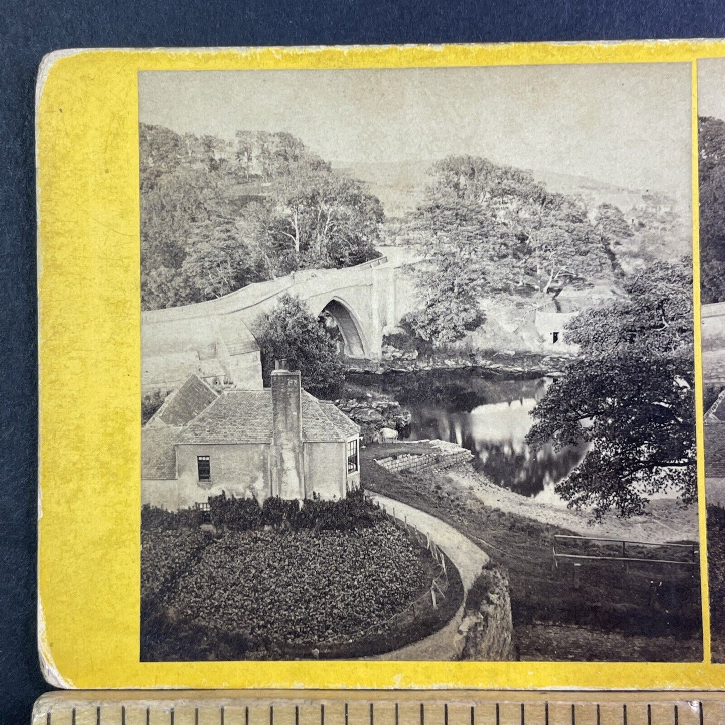 Brig O' Balgownie Aberdeen Scotland Stereoview GW Wilson Antique c1860 X3769