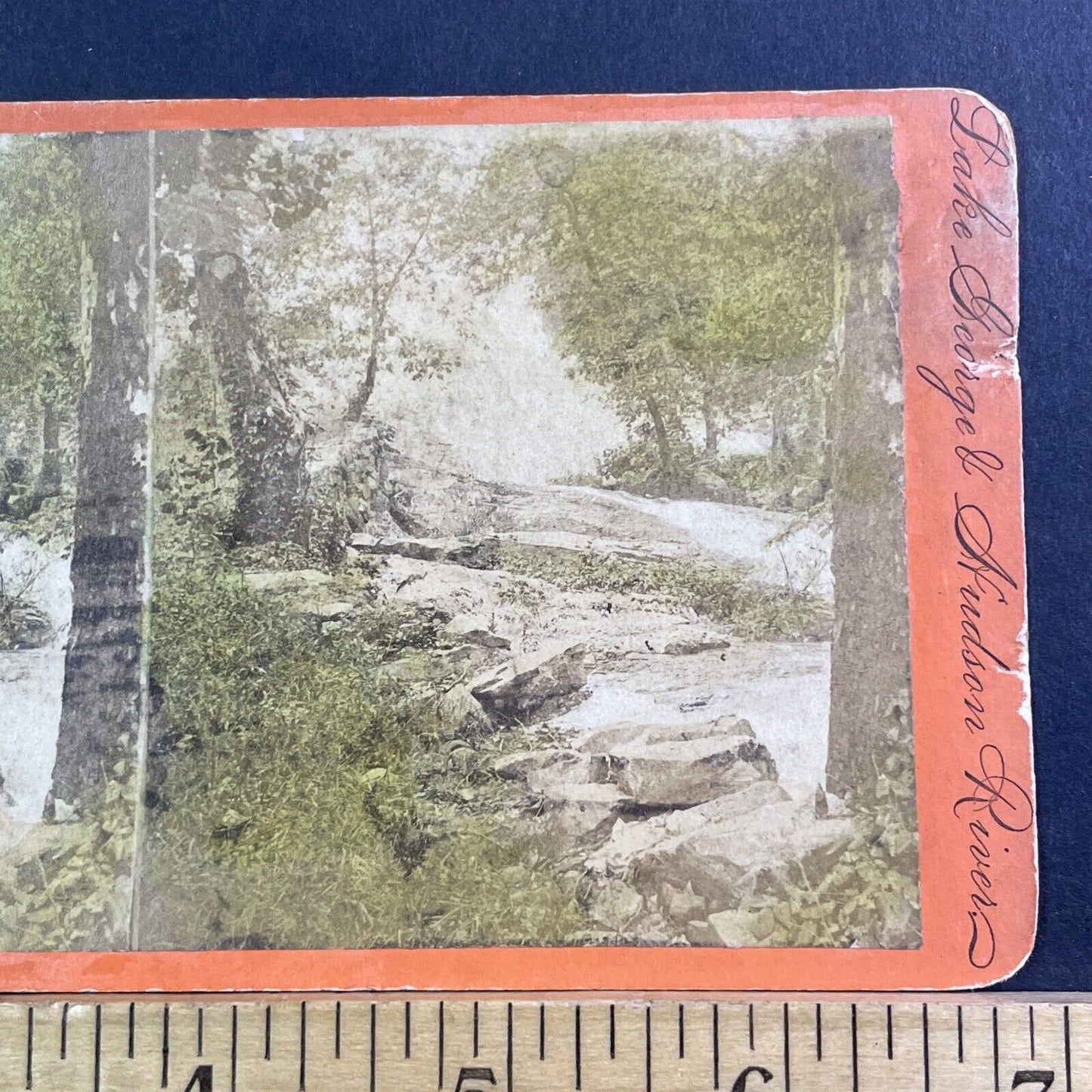 Indian Falls In Cold Spring New York Stereoview Union View Antique c1868 X1619