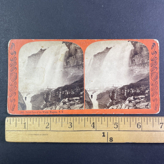 Niagara Falls Cave of Winds Stereoview Charles Bierstadt c1870s Y2245