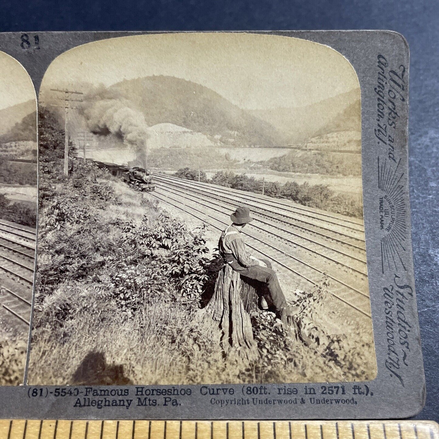 Antique 1909 Pennsylvania Railroad In Allegheny Stereoview Photo Card P5017