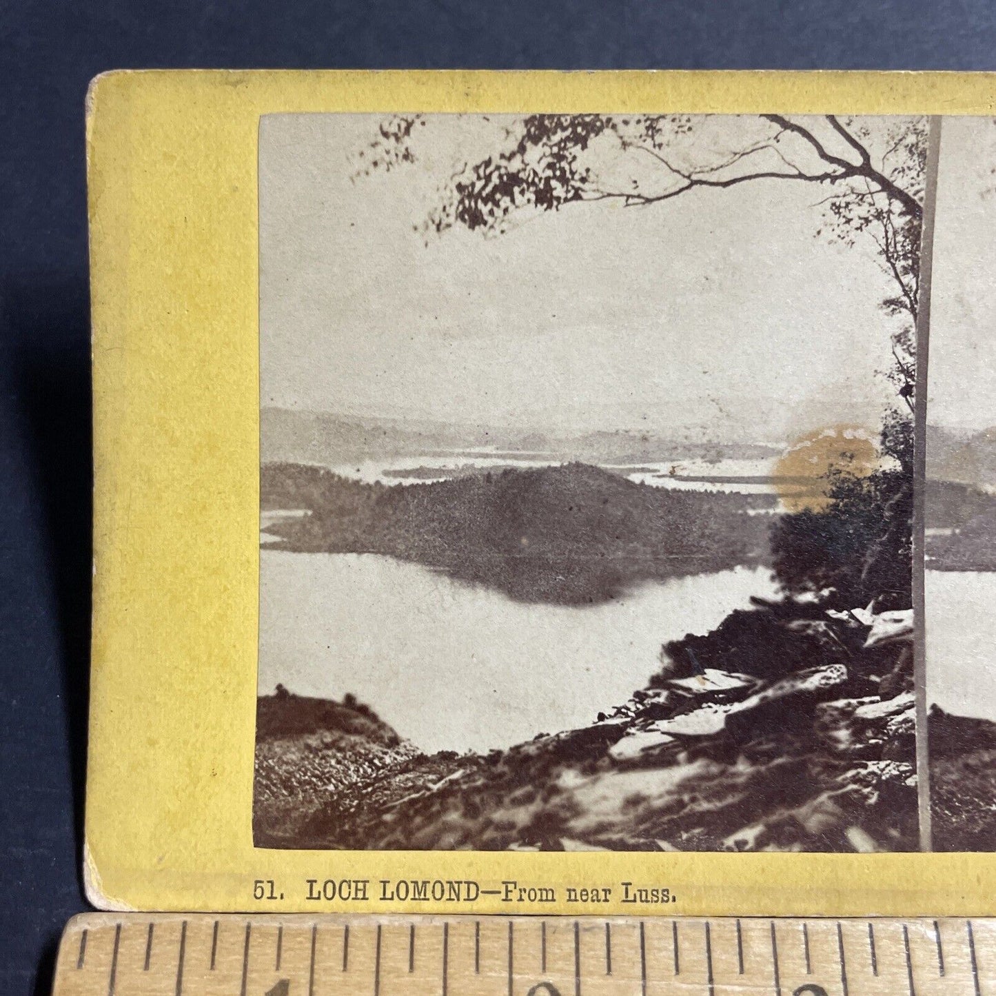 Antique 1870s Luss Loch Lomond Scotland Lake Stereoview Photo Card P5576