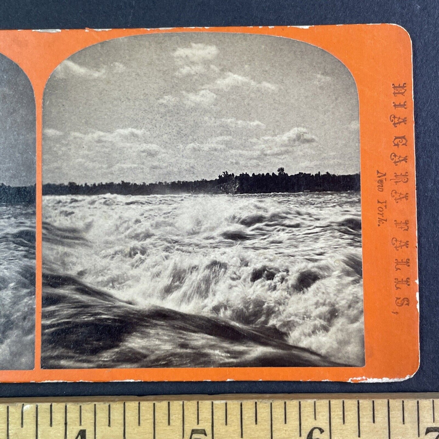 Niagara Falls Upper River Rapids Stereoview George Curtis Antique c1870 Y2443