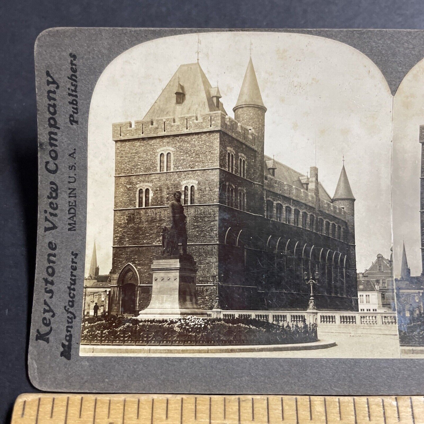 Antique 1905 Diable Castle In Ghent Belgium Stereoview Photo Card P5209