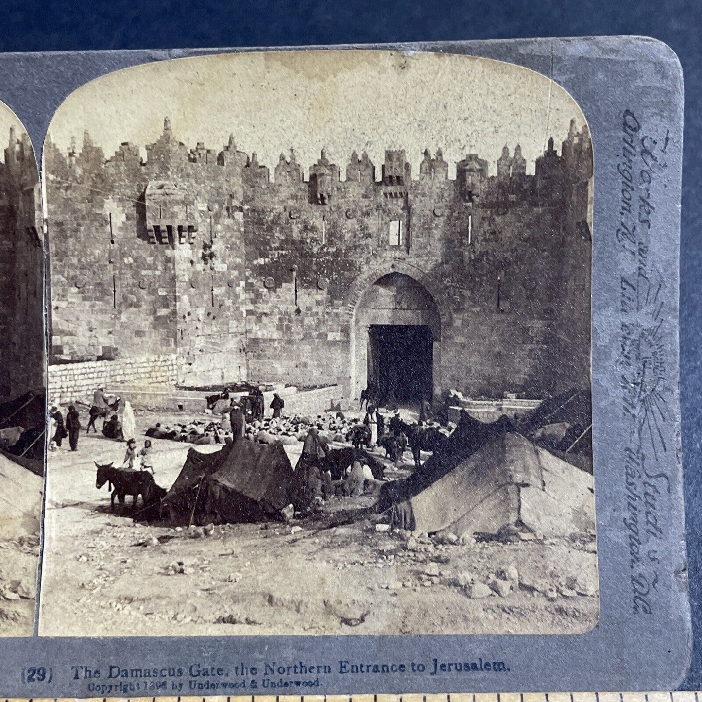 Antique 1898 Sheep Herders Camp Outside Bethlehem Stereoview Photo Card P4165