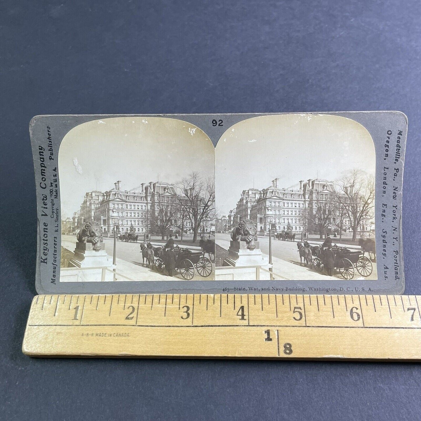 Antique 1900 Department Of Defence Washington DC Stereoview Photo Card P2212