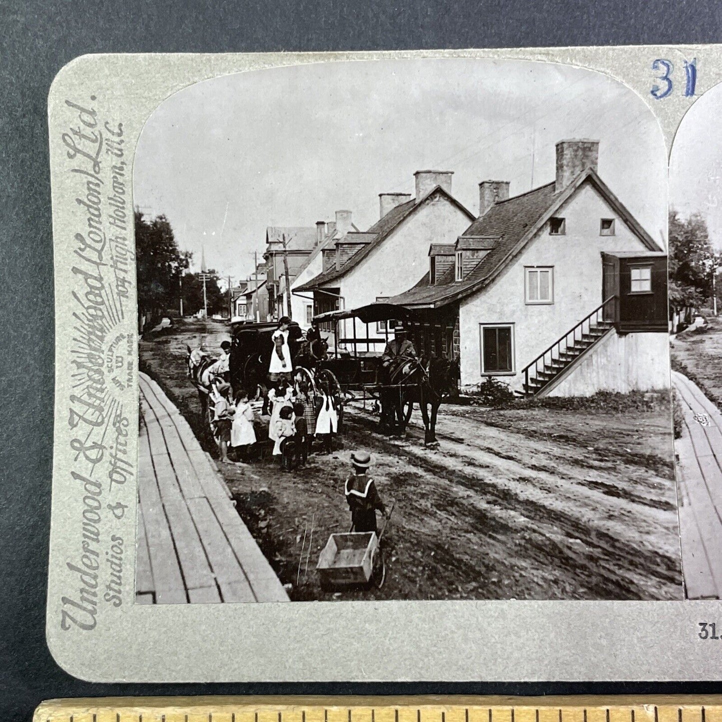 Chemin Royal Houses Quebec City Canada Stereoview Beauford Road c1903 Y1723