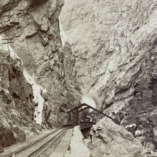 Antique 1898 Royal Gorge Railway Colorado USA Stereoview Photo Card P4847