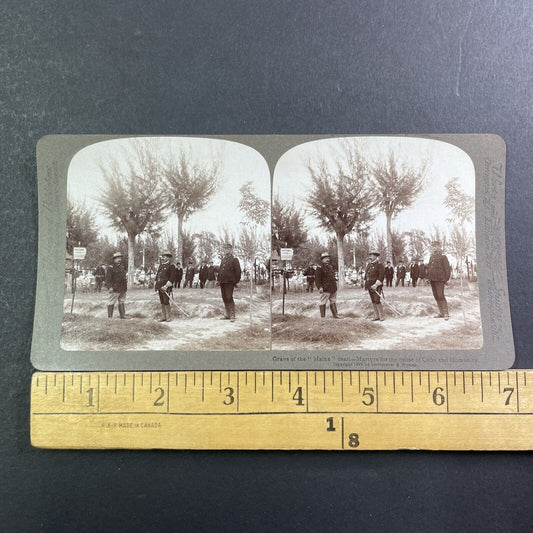 Mass Grave For USS Maine Shipwreck Sailors Dead Stereoview Antique c1899 X2497