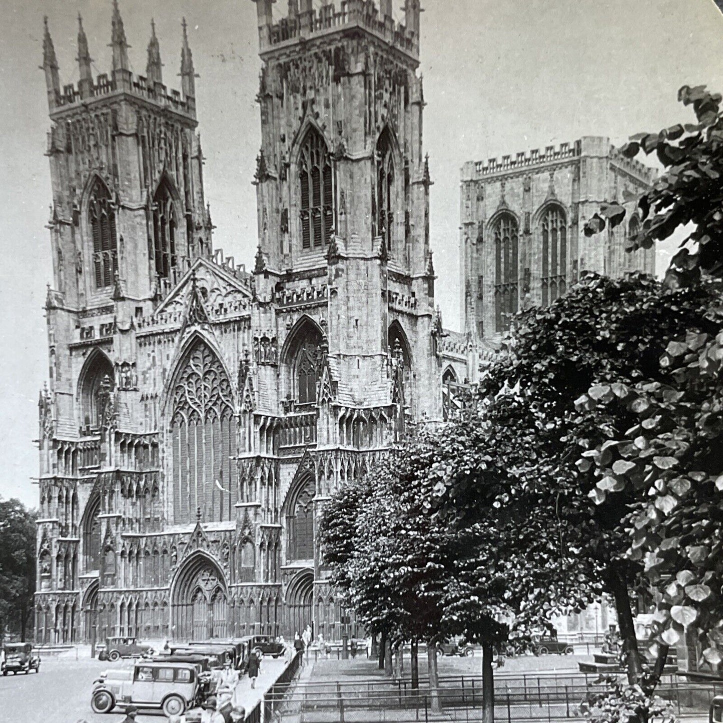 Antique 1920s York Minster Cathedral Church England Stereoview Photo Card V2967