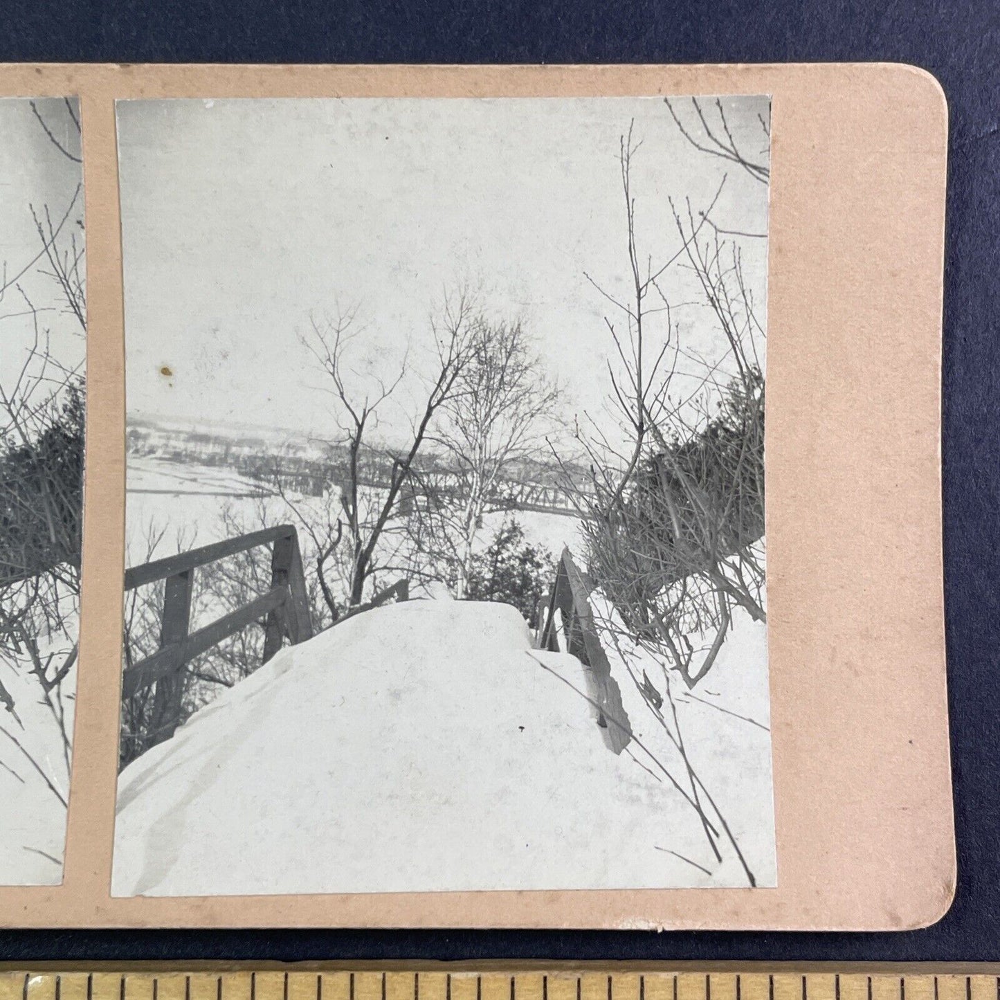 Alexandra Bridge Ottawa Ontario Canada Stereoview OOAK Antique c1908 Y2715