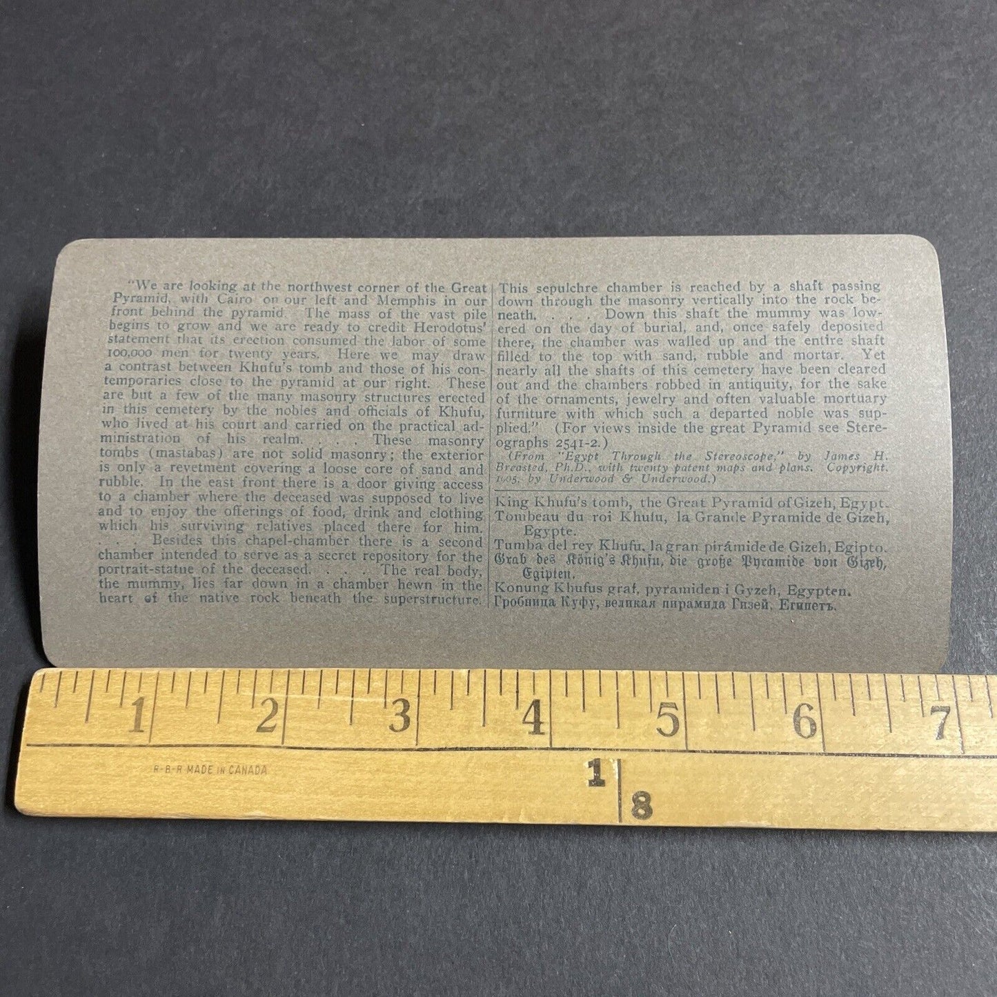 Antique 1902 Great Pyramid Of Giza Egypt Stereoview Photo Card P4236