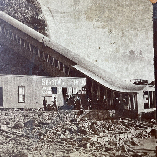 Antique 1870s Niagara Falls Pedestrian Stairway NY Stereoview Photo Card P381-01