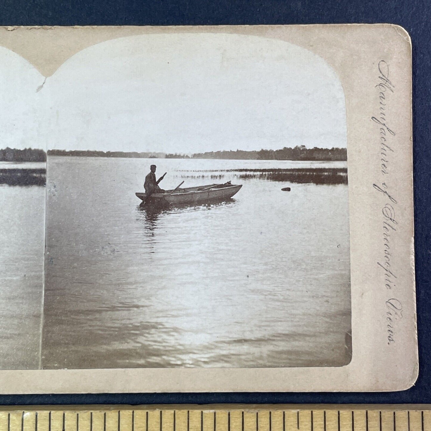 Navy Island Duck Hunt Chippawa Ontario Stereoview Charles Bierstadt c1870s Y1840